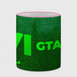 Кружка 3D GTA 6 - green gradient по-горизонтали, цвет: 3D-розовый кант — фото 2