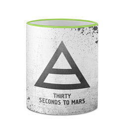 Кружка 3D Thirty Seconds to Mars - white gradient, цвет: 3D-светло-зеленый кант — фото 2