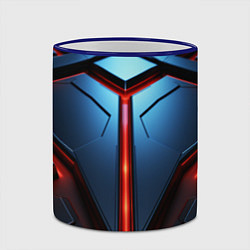 Кружка 3D Разлом плит под углом с красным светом, цвет: 3D-синий кант — фото 2