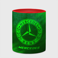 Кружка 3D Mercedes - green gradient, цвет: 3D-белый + красный — фото 2