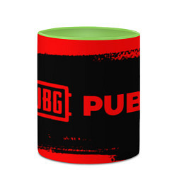 Кружка 3D PUBG - red gradient по-горизонтали, цвет: 3D-белый + светло-зеленый — фото 2