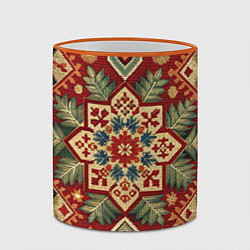Кружка 3D Узоры советского ковра, цвет: 3D-оранжевый кант — фото 2