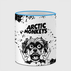 Кружка 3D Arctic Monkeys - рок пес, цвет: 3D-небесно-голубой кант — фото 2