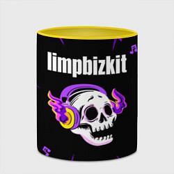 Кружка 3D Limp Bizkit неоновый череп, цвет: 3D-белый + желтый — фото 2