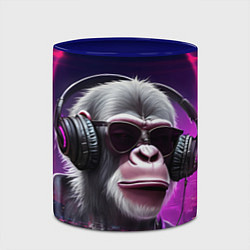 Кружка 3D DJ monkey - Neon city, цвет: 3D-белый + синий — фото 2