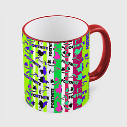 Кружка 3D Fortnite epic pattern, цвет: 3D-красный кант