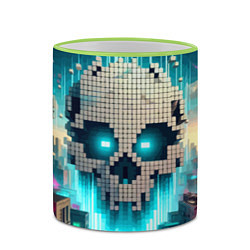 Кружка 3D Minecraft skull - ai art fantasy, цвет: 3D-светло-зеленый кант — фото 2