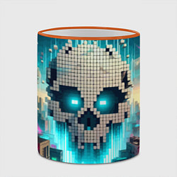 Кружка 3D Minecraft skull - ai art fantasy, цвет: 3D-оранжевый кант — фото 2