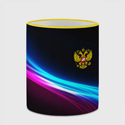 Кружка 3D Россия неоновые волны, цвет: 3D-желтый кант — фото 2