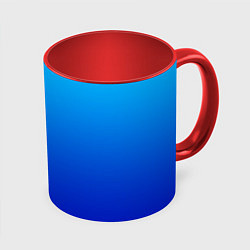 Кружка 3D Голубой градиент, цвет: 3D-белый + красный