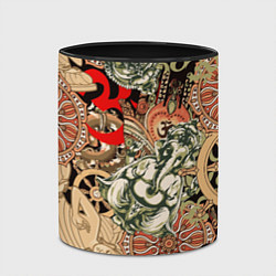 Кружка 3D Будда и Ганеша на фоне сансары и мандалы, цвет: 3D-белый + черный — фото 2