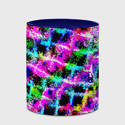 Кружка 3D Абстрактная решетка - переплетение цветов, цвет: 3D-белый + синий — фото 2