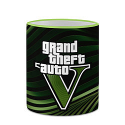 Кружка 3D Grand Theft Auto V - logo, цвет: 3D-светло-зеленый кант — фото 2