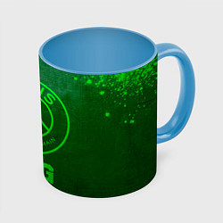 Кружка 3D PSG - green gradient, цвет: 3D-белый + небесно-голубой