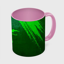 Кружка 3D Black Sabbath - green gradient, цвет: 3D-белый + розовый