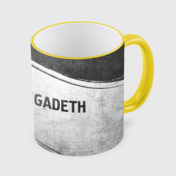 Кружка 3D Megadeth - white gradient по-горизонтали, цвет: 3D-желтый кант