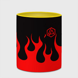 Кружка 3D Linkin park logo fire, цвет: 3D-белый + желтый — фото 2