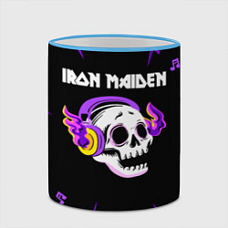 Кружка 3D Iron Maiden неоновый череп, цвет: 3D-небесно-голубой кант — фото 2