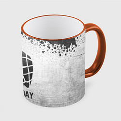 Кружка 3D Green Day - white gradient, цвет: 3D-оранжевый кант
