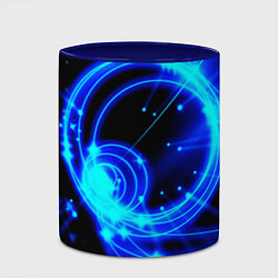 Кружка 3D Оптические синие волны, цвет: 3D-белый + синий — фото 2
