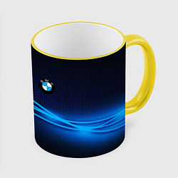Кружка 3D BMW line blue, цвет: 3D-желтый кант