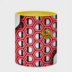 Кружка 3D Россия герб сетка метала, цвет: 3D-белый + желтый — фото 2