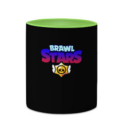 Кружка 3D Brawl stars neon logo, цвет: 3D-белый + светло-зеленый — фото 2