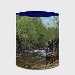 Кружка 3D Природа России разрушенный мост, цвет: 3D-белый + синий — фото 2