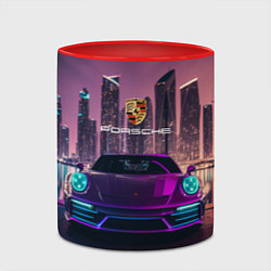Кружка 3D Porshe big city, цвет: 3D-белый + красный — фото 2