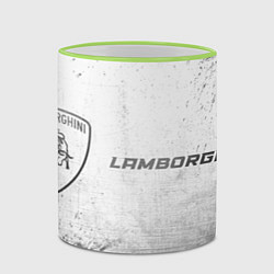 Кружка 3D Lamborghini - white gradient по-горизонтали, цвет: 3D-светло-зеленый кант — фото 2
