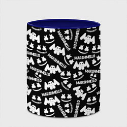Кружка 3D Marshmello pattern music, цвет: 3D-белый + синий — фото 2