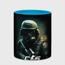 Кружка 3D CS counter terrorist, цвет: 3D-белый + небесно-голубой — фото 2