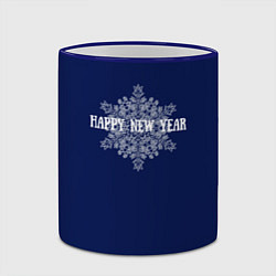 Кружка 3D Happy New Year синий со снежинкой, цвет: 3D-синий кант — фото 2