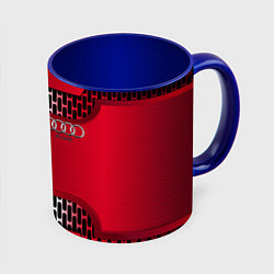 Кружка 3D Audi metal steel, цвет: 3D-белый + синий