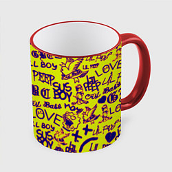 Кружка 3D Lil peep rap pattern, цвет: 3D-красный кант