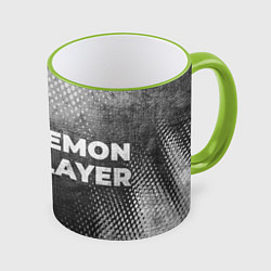 Кружка 3D Demon Slayer - grey gradient по-горизонтали, цвет: 3D-светло-зеленый кант