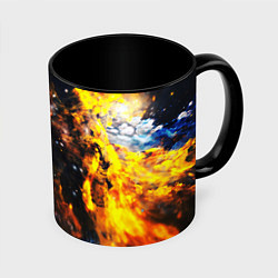 Кружка 3D Космическая абстракция, цвет: 3D-белый + черный