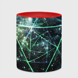 Кружка 3D Космические линии звезды, цвет: 3D-белый + красный — фото 2