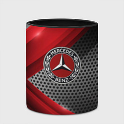 Кружка 3D Mercedes benz текстура метал, цвет: 3D-белый + черный — фото 2