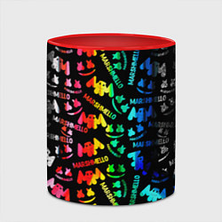 Кружка 3D Marshmello neon color, цвет: 3D-белый + красный — фото 2