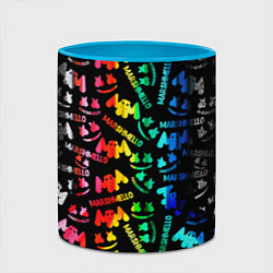 Кружка 3D Marshmello neon color, цвет: 3D-белый + небесно-голубой — фото 2