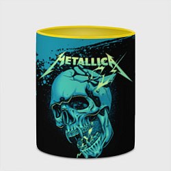 Кружка 3D Metallica - молния пробивает череп, цвет: 3D-белый + желтый — фото 2