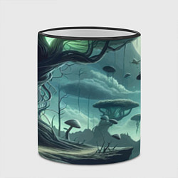 Кружка 3D Сказочный грибной лес на похожей планете - фантази, цвет: 3D-черный кант — фото 2