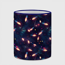 Кружка 3D Паттерн новогодняя гирлянда, цвет: 3D-синий кант — фото 2