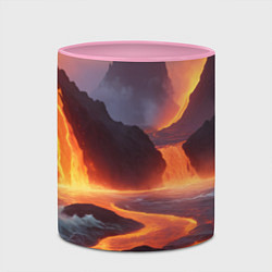 Кружка 3D Текущая лава, цвет: 3D-белый + розовый — фото 2