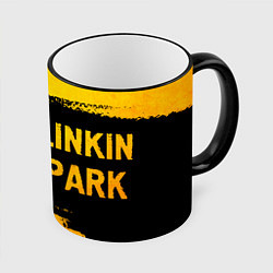 Кружка 3D Linkin Park 2024 - gold gradient по-горизонтали, цвет: 3D-черный кант