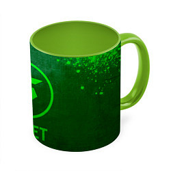 Кружка 3D Skillet - green gradient, цвет: 3D-белый + светло-зеленый