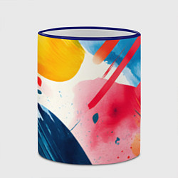 Кружка 3D Абстрактные мазки красок, цвет: 3D-синий кант — фото 2