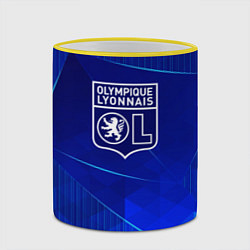 Кружка 3D Lyon blue poly, цвет: 3D-желтый кант — фото 2
