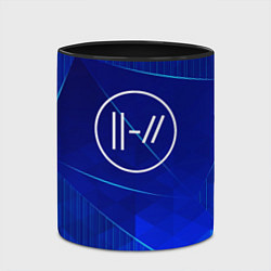 Кружка 3D Twenty One Pilots blue poly, цвет: 3D-белый + черный — фото 2